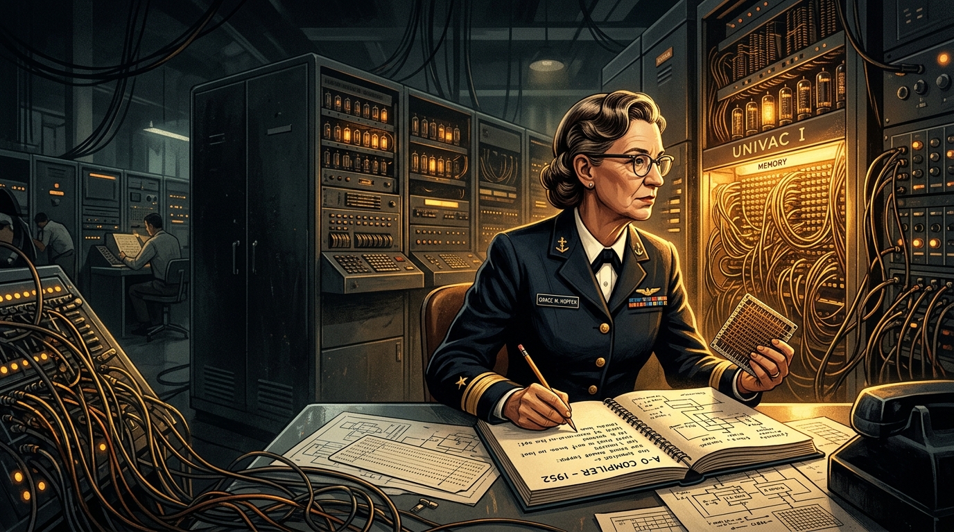 Admiral Grace Hopper & The A-0 Compiler in the 1950s